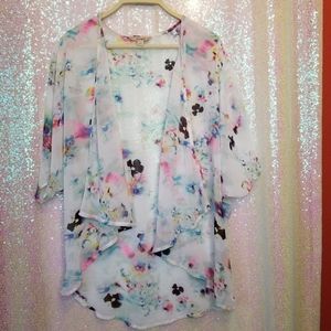 *4 For $20* Decree Sheer Floral Kimono Cardigan